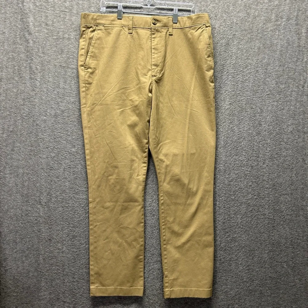 Quince Mens Khaki Organic Stretch Cotton Chino Pants Slim Fit 36x30 TATAMW006